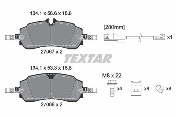 TEXTAR 2706701 Q+ Bremsbelagsatz, Scheibenbremse