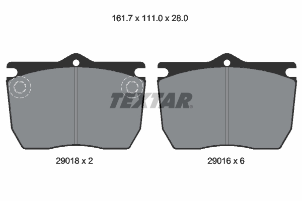 TEXTAR 2901602 Bremsbelagsatz, Scheibenbremse