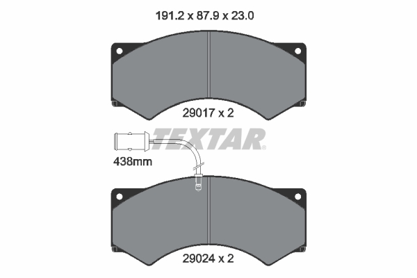 TEXTAR 2901704 Bremsbelagsatz, Scheibenbremse