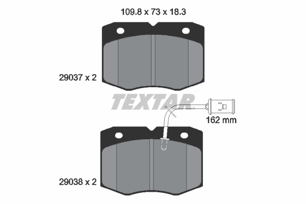 TEXTAR 2903701 Bremsbelagsatz, Scheibenbremse