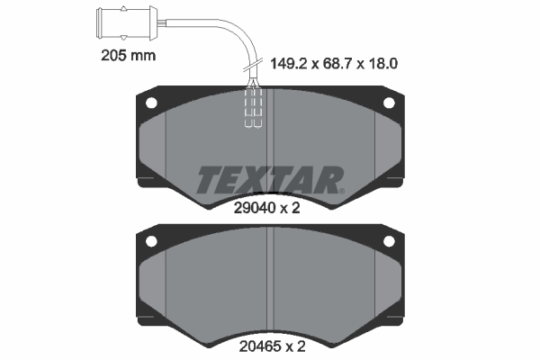 TEXTAR 2904001 Bremsbelagsatz, Scheibenbremse