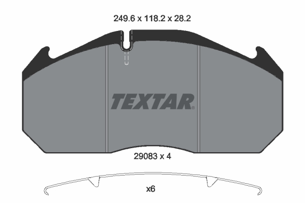 TEXTAR 2908302 Bremsbelagsatz, Scheibenbremse