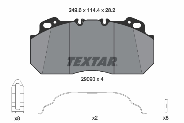 TEXTAR 2909006 Bremsbelagsatz, Scheibenbremse