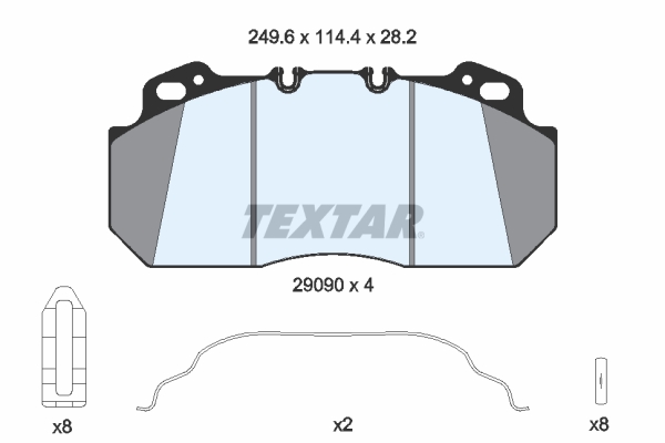 TEXTAR 2909009 Bremsbelagsatz, Scheibenbremse