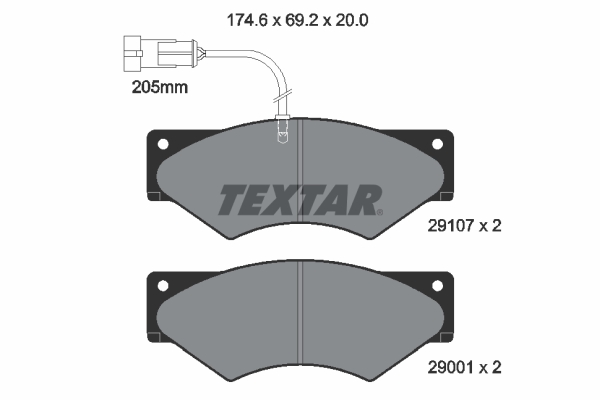 TEXTAR 2910701 Bremsbelagsatz, Scheibenbremse