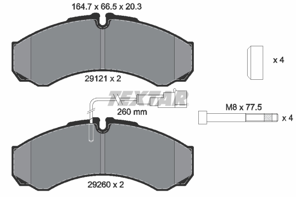 TEXTAR 2912113 Q+ Bremsbelagsatz, Scheibenbremse