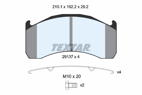 TEXTAR 2913706 Bremsbelagsatz, Scheibenbremse