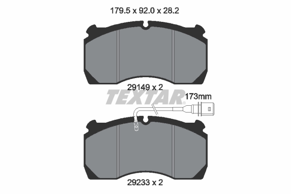 TEXTAR 2914901 Bremsbelagsatz, Scheibenbremse