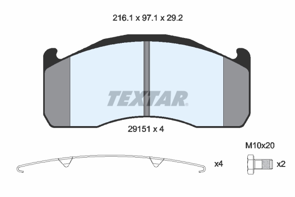 TEXTAR 2915102 Bremsbelagsatz, Scheibenbremse