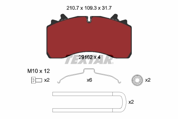 TEXTAR 2916208 Bremsbelagsatz, Scheibenbremse