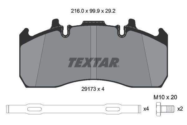 TEXTAR 2917301 Bremsbelagsatz, Scheibenbremse