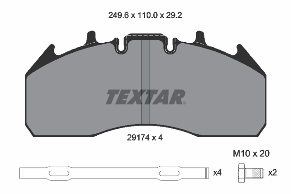 TEXTAR 2917401 Bremsbelagsatz, Scheibenbremse