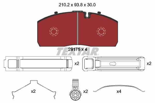 TEXTAR 2917504 Bremsbelagsatz, Scheibenbremse