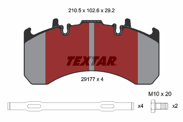 TEXTAR 2917704 Bremsbelagsatz, Scheibenbremse