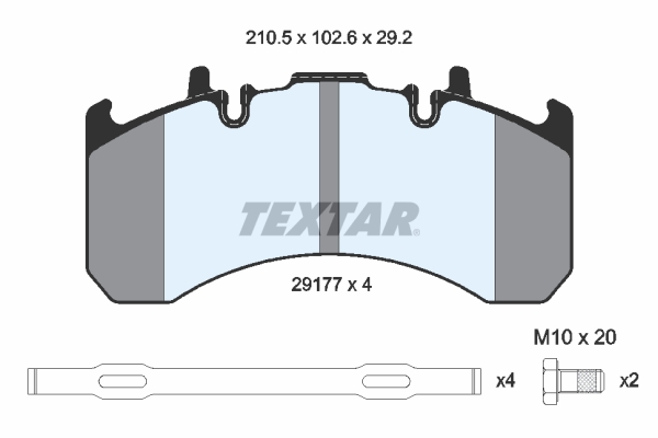 TEXTAR 2917705 Bremsbelagsatz, Scheibenbremse