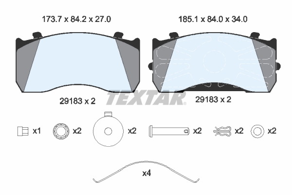 TEXTAR 2918301 Bremsbelagsatz, Scheibenbremse