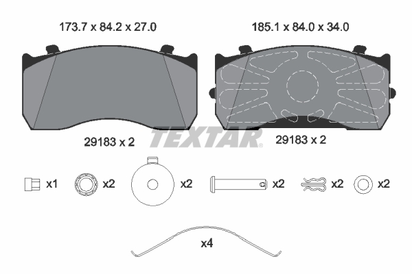 TEXTAR 2918302 Bremsbelagsatz, Scheibenbremse