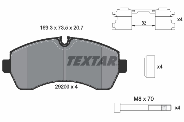 TEXTAR 2920002 Q+ Bremsbelagsatz, Scheibenbremse