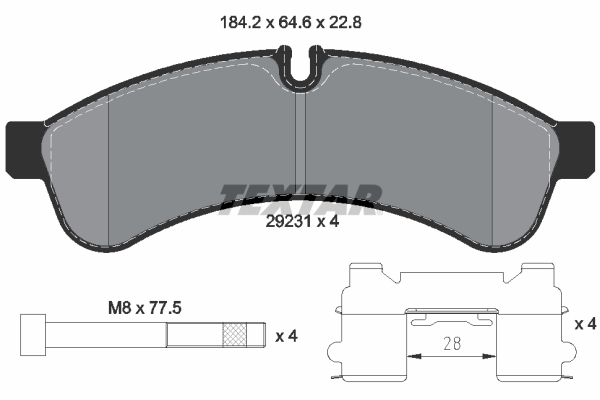 TEXTAR 2923101 Q+ Bremsbelagsatz, Scheibenbremse