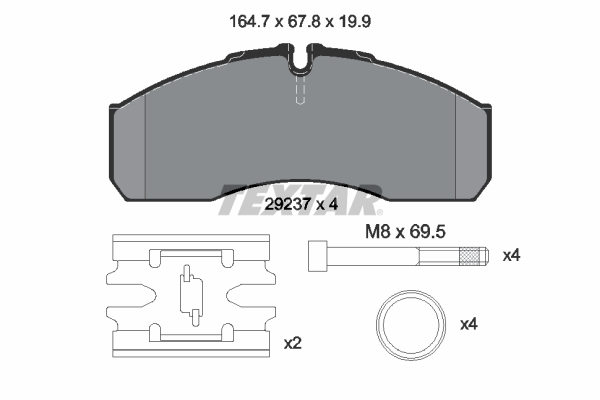 TEXTAR 2923701 Bremsbelagsatz, Scheibenbremse