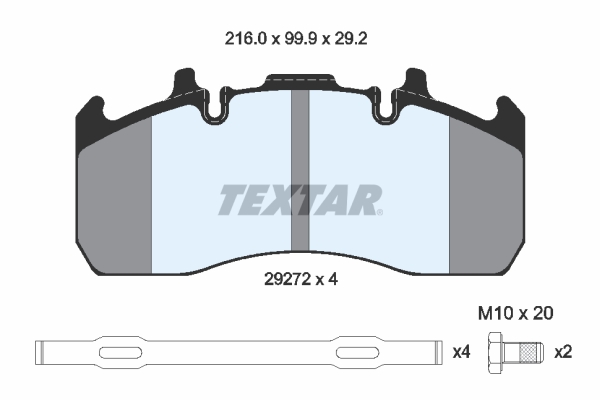 TEXTAR 2927201 Bremsbelagsatz, Scheibenbremse