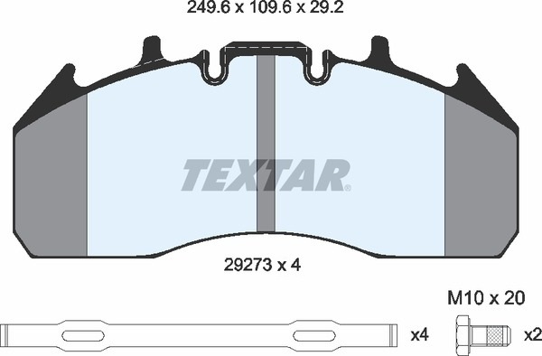 TEXTAR 2927301 Bremsbelagsatz, Scheibenbremse