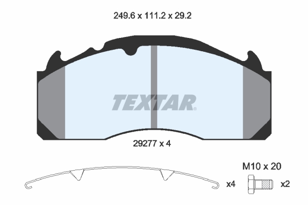 TEXTAR 2927705 Bremsbelagsatz, Scheibenbremse