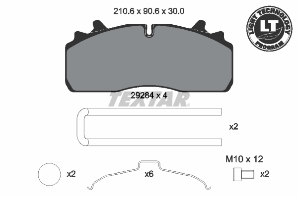 TEXTAR 2928401 Lightweight Technology Bremsbelagsatz, Scheibenbremse