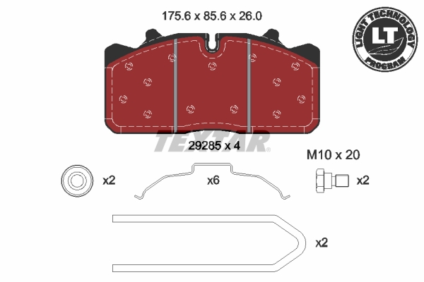 TEXTAR 2928502 Lightweight Technology Bremsbelagsatz, Scheibenbremse
