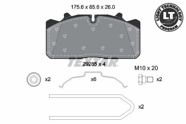 TEXTAR 2928504 Lightweight Technology Bremsbelagsatz, Scheibenbremse