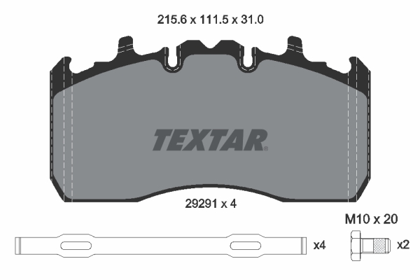 TEXTAR 2929103 Bremsbelagsatz, Scheibenbremse