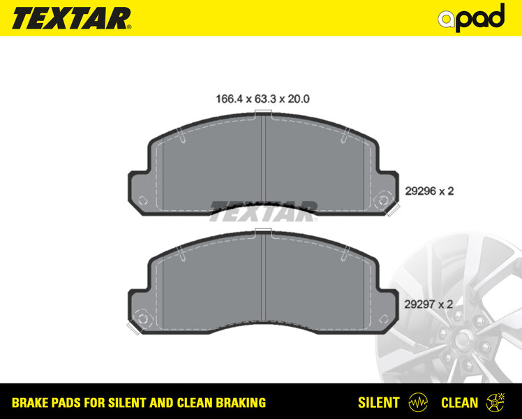 TEXTAR 2929601SC apad Bremsbelagsatz, Scheibenbremse
