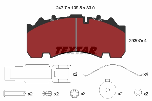 TEXTAR 2930701 Bremsbelagsatz, Scheibenbremse