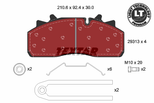 TEXTAR 2931301 Lightweight Technology Bremsbelagsatz, Scheibenbremse