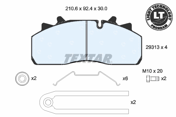 TEXTAR 2931302 Lightweight Technology Bremsbelagsatz, Scheibenbremse