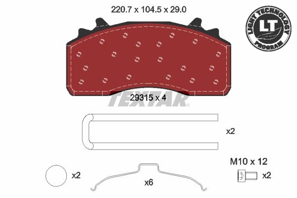 TEXTAR 2931501 Lightweight Technology Bremsbelagsatz, Scheibenbremse