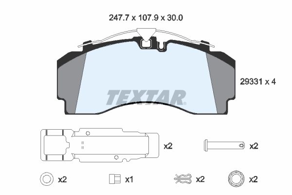TEXTAR 2933102 Bremsbelagsatz, Scheibenbremse