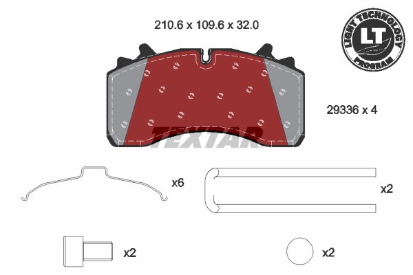 TEXTAR 2933606 Lightweight Technology Bremsbelagsatz, Scheibenbremse