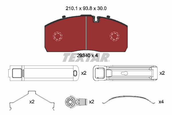 TEXTAR 2934001 Bremsbelagsatz, Scheibenbremse