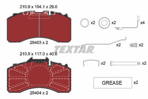 TEXTAR 2940301 Bremsbelagsatz, Scheibenbremse