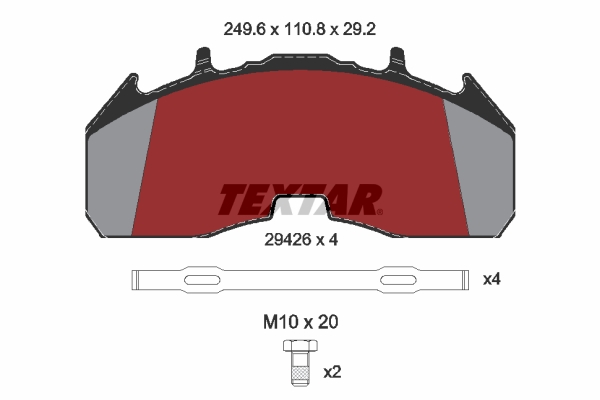 TEXTAR 2942601 Bremsbelagsatz, Scheibenbremse