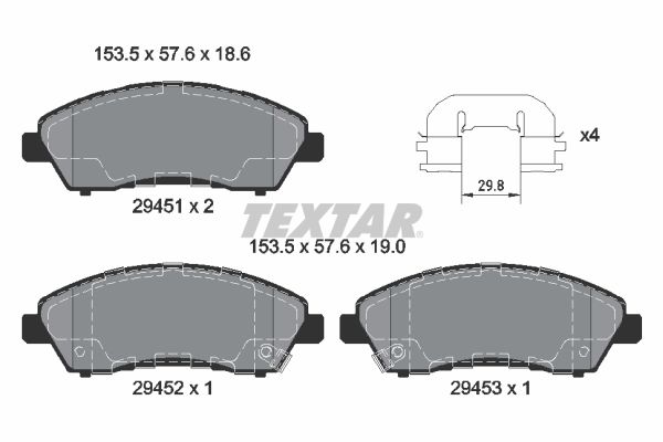 TEXTAR 2945101 Bremsbelagsatz, Scheibenbremse
