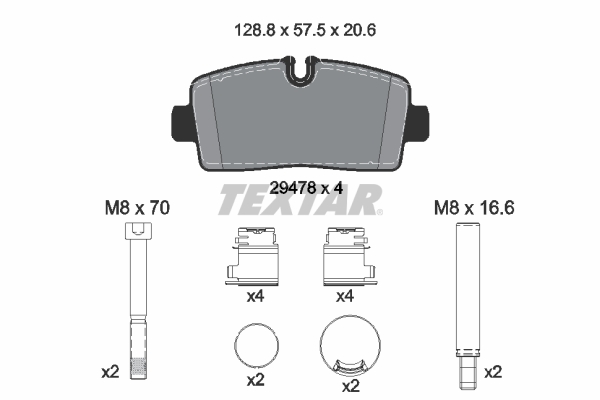 TEXTAR 2947801 Q+ Bremsbelagsatz, Scheibenbremse