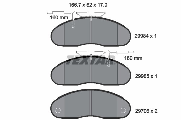 TEXTAR 2998401 Bremsbelagsatz, Scheibenbremse