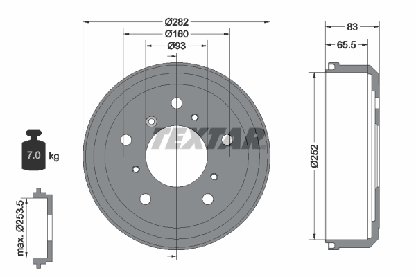 TEXTAR 94005100 Bremstrommel