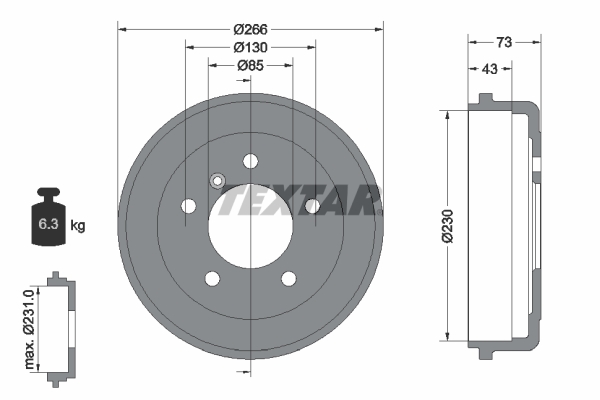 TEXTAR 94005500 Bremstrommel