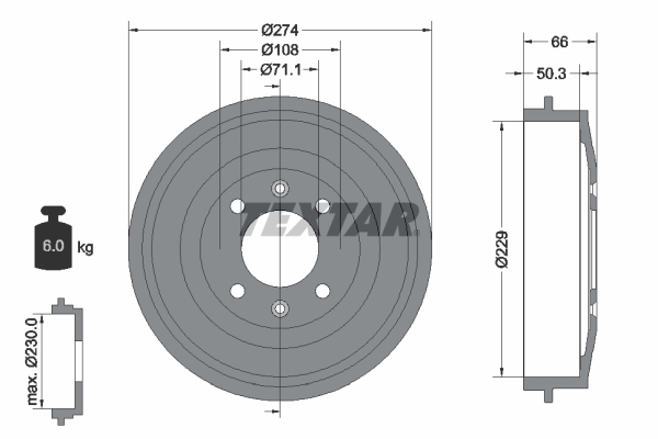 TEXTAR 94010300 Brake Drum...