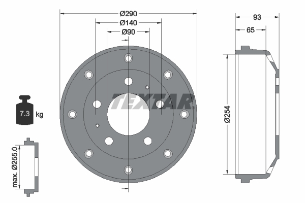 TEXTAR 94011600 Bremstrommel
