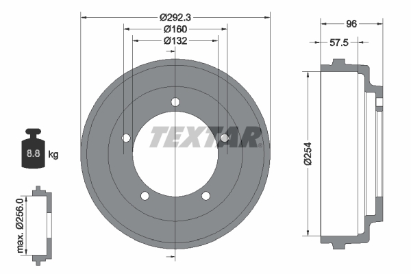 TEXTAR 94013200 Bremstrommel