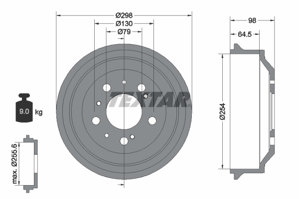 TEXTAR 94014600 Bremstrommel